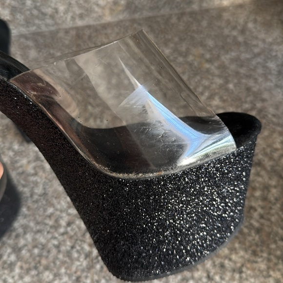 7 inch black sparkle Pleaser heels - Picture 6 of 6